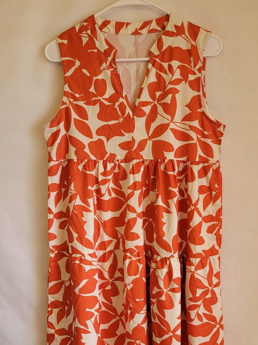 Summer Women’s Sleeveless Dress, Orange & Tan, Size M, $13